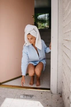 Harper Button Down - Blue Seersucker -Sunreef Bikinis Shop 240514 skatie 1015