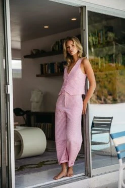 Brooks Pant - Pink Seersucker -Sunreef Bikinis Shop 240514 skatie 1032