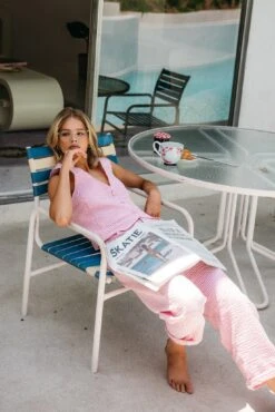 Brooks Pant - Pink Seersucker -Sunreef Bikinis Shop 240514 skatie 1076