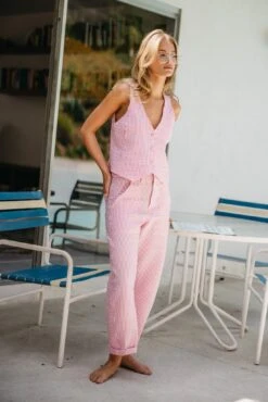 Brooks Pant - Pink Seersucker -Sunreef Bikinis Shop 240514 skatie 1114