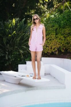 Wyatt Romper - Pink Seersucker -Sunreef Bikinis Shop 240514 skatie 1579
