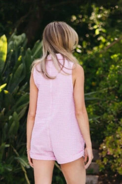 Wyatt Romper - Pink Seersucker -Sunreef Bikinis Shop 240514 skatie 1582