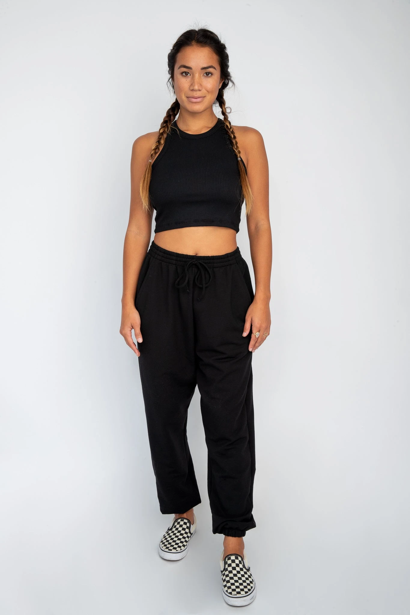 Monica Crop Ribbed - Black 5 Monica Crop Ribbed - Black - Image 3