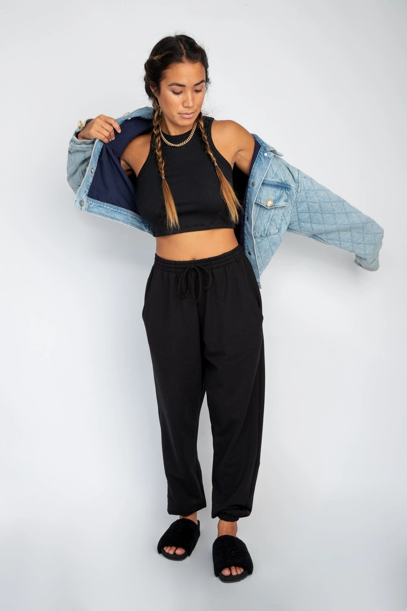 Monica Crop Ribbed - Black 4 Monica Crop Ribbed - Black - Image 2