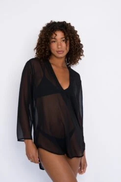 Lily Tunic Chiffon - Black -Sunreef Bikinis Shop SKATIE Blackrestock 44