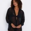 Phoenix Button Down Chiffon - Black -Sunreef Bikinis Shop SKATIE Blackrestock 49