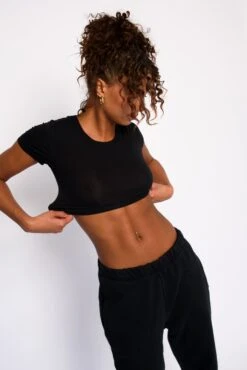 Baby Tee Jersey - Black 23 Baby Tee Jersey - Black -Sunreef Bikinis Shop SKATIE black 105