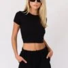 Baby Tee Ribbed - Black