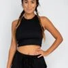 Monica Crop Ribbed - Black -Sunreef Bikinis Shop monica crop